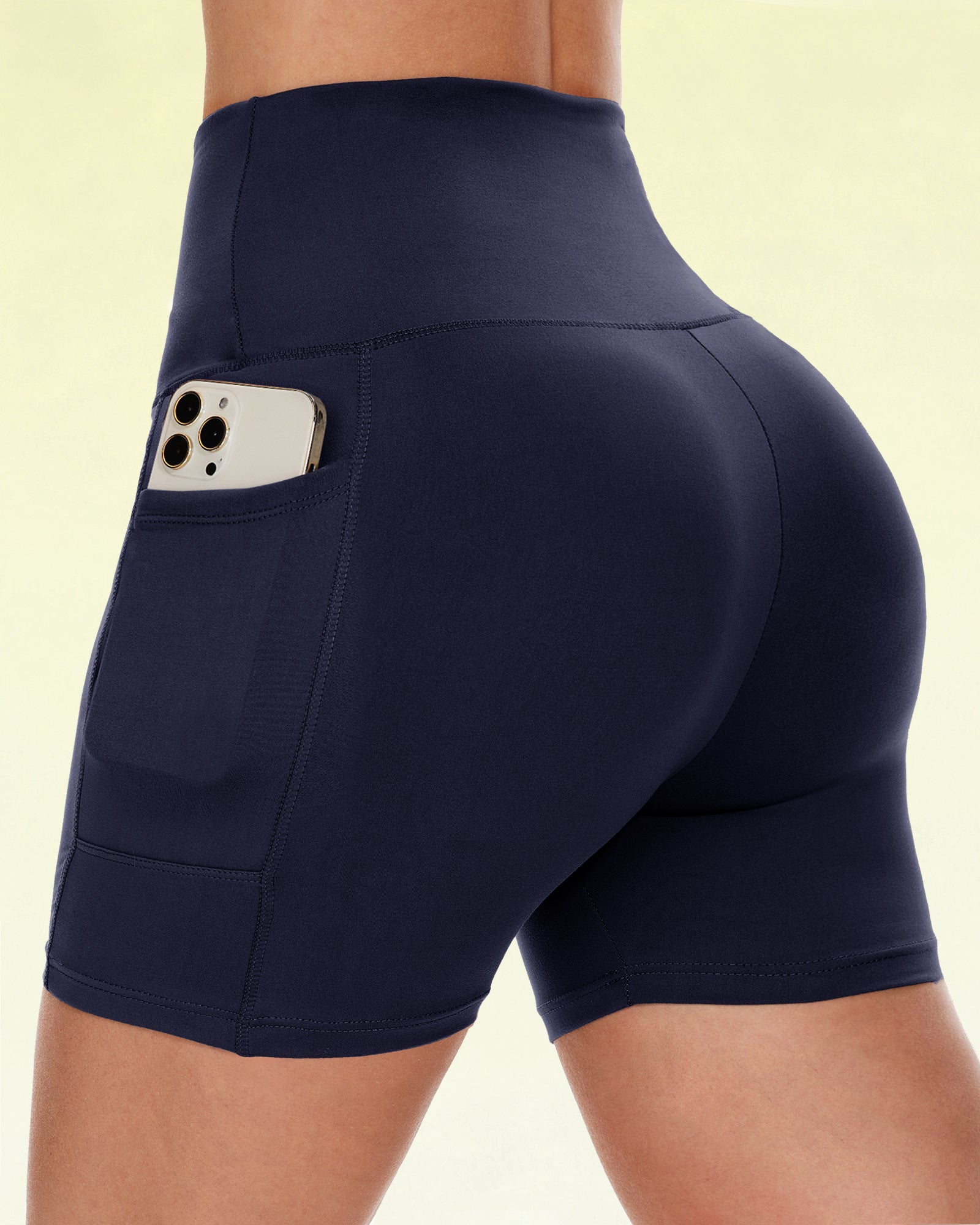 High-Waisted Biker Shorts with Pockets 5"