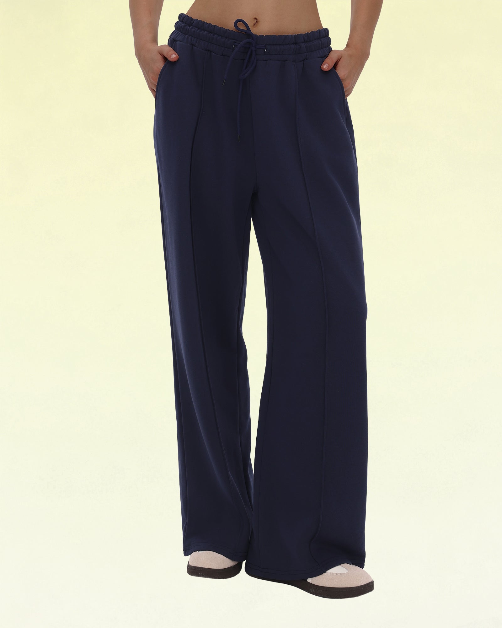 Women's Wide Leg Sweatpants - Baggy, High Waisted, Straight Leg, Loose, Chic Seams