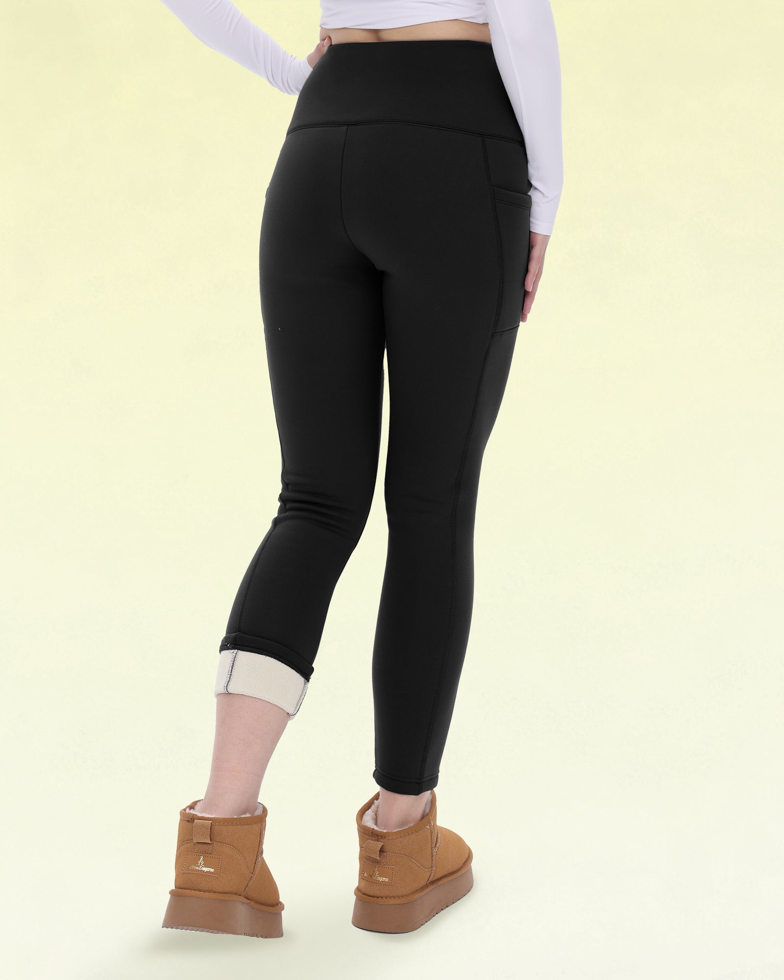 Water Resistant Fleece Lined Leggings with Pockets