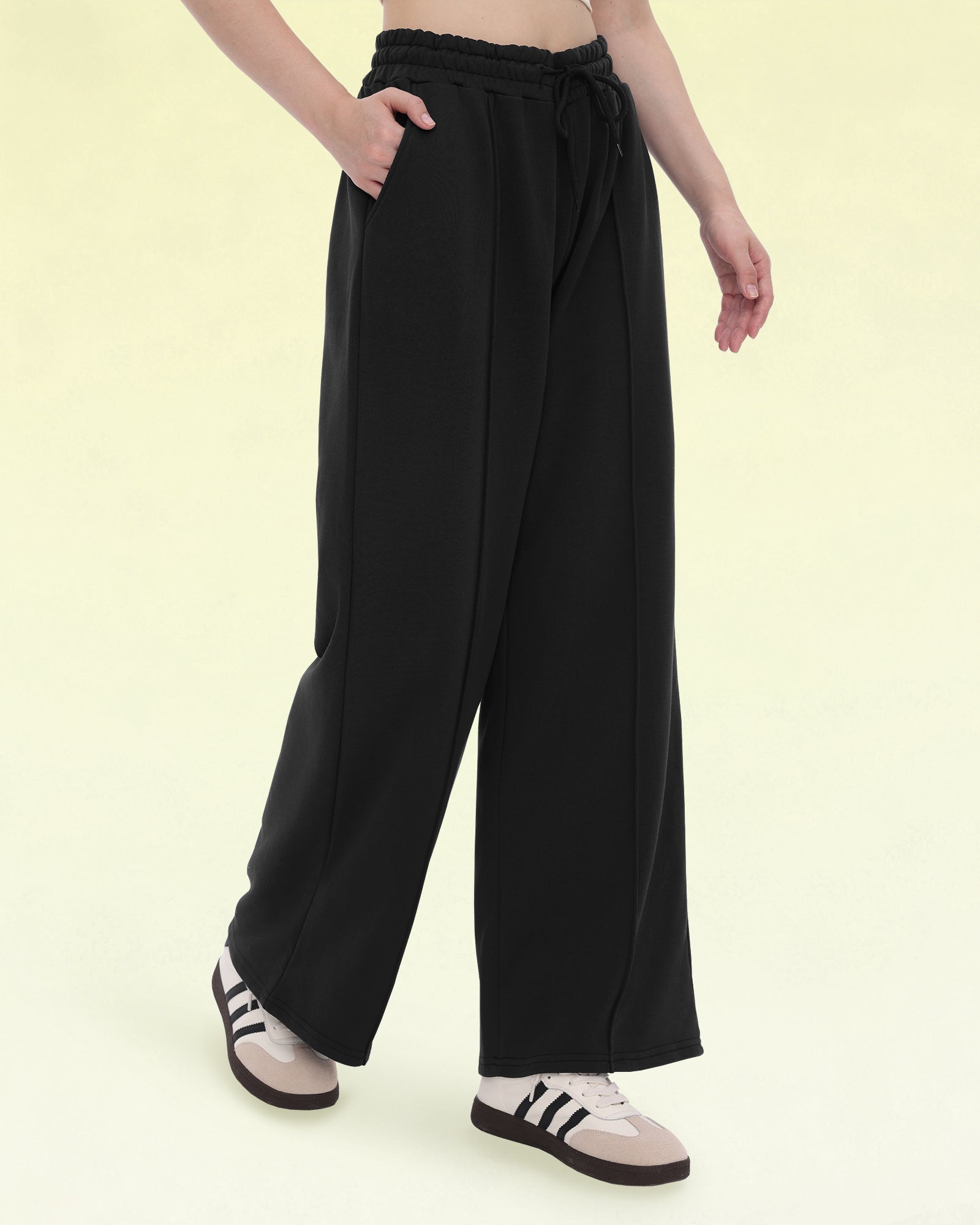 Women's Wide Leg Sweatpants - Baggy, High Waisted, Straight Leg, Loose, Chic Seams