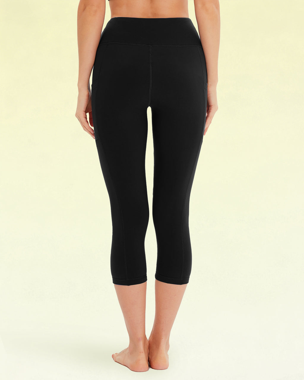 Women's 4-Pack Capri Leggings with Pockets - High Waisted and Tummy Control