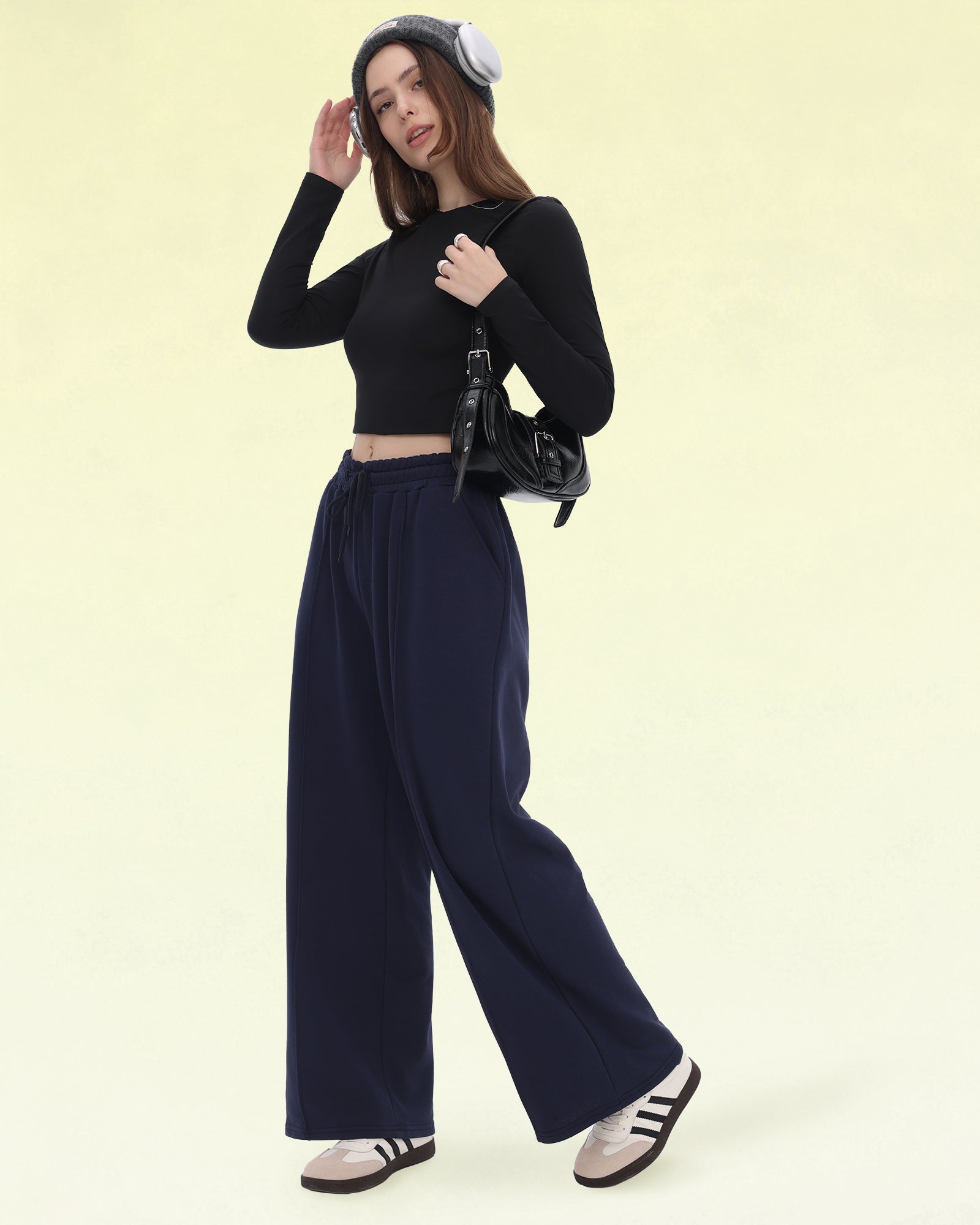 Women's Wide Leg Sweatpants - Baggy, High Waisted, Straight Leg, Loose, Chic Seams