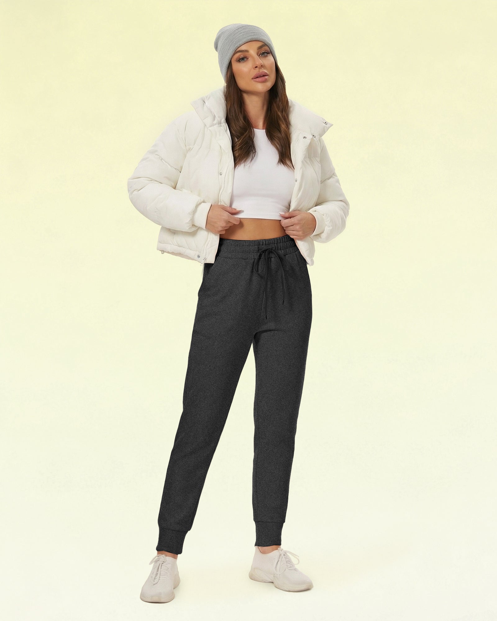 Plush Fleece Lined Sweatpants with Pockets