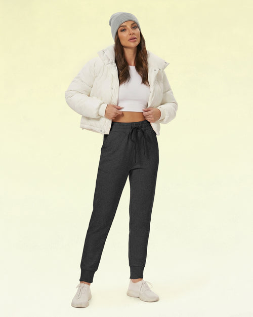 Plush Fleece Lined Sweatpants with Pockets