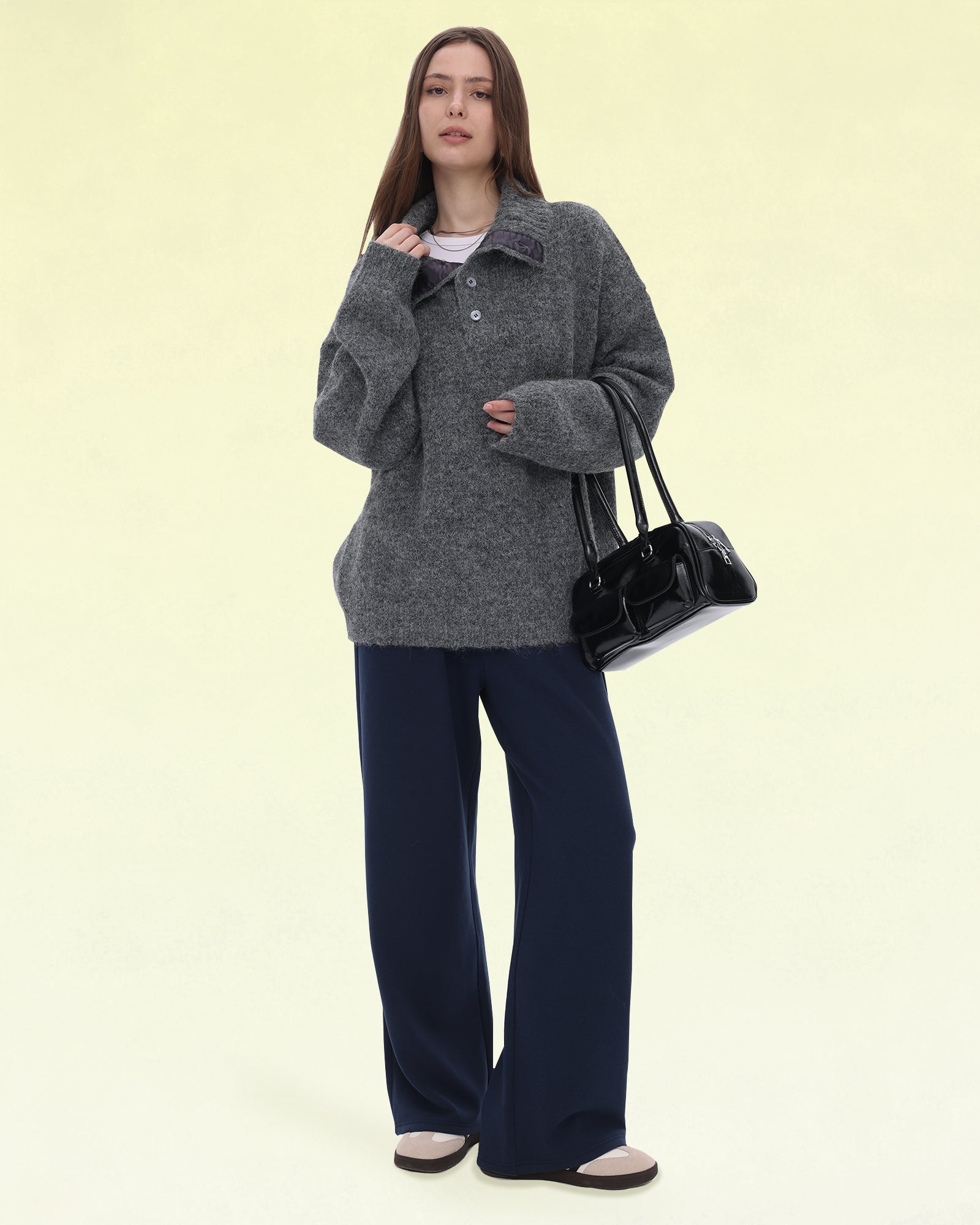 Women's Wide Leg Sweatpants - Fleece Lined, Straight Leg, Baggy, Warm