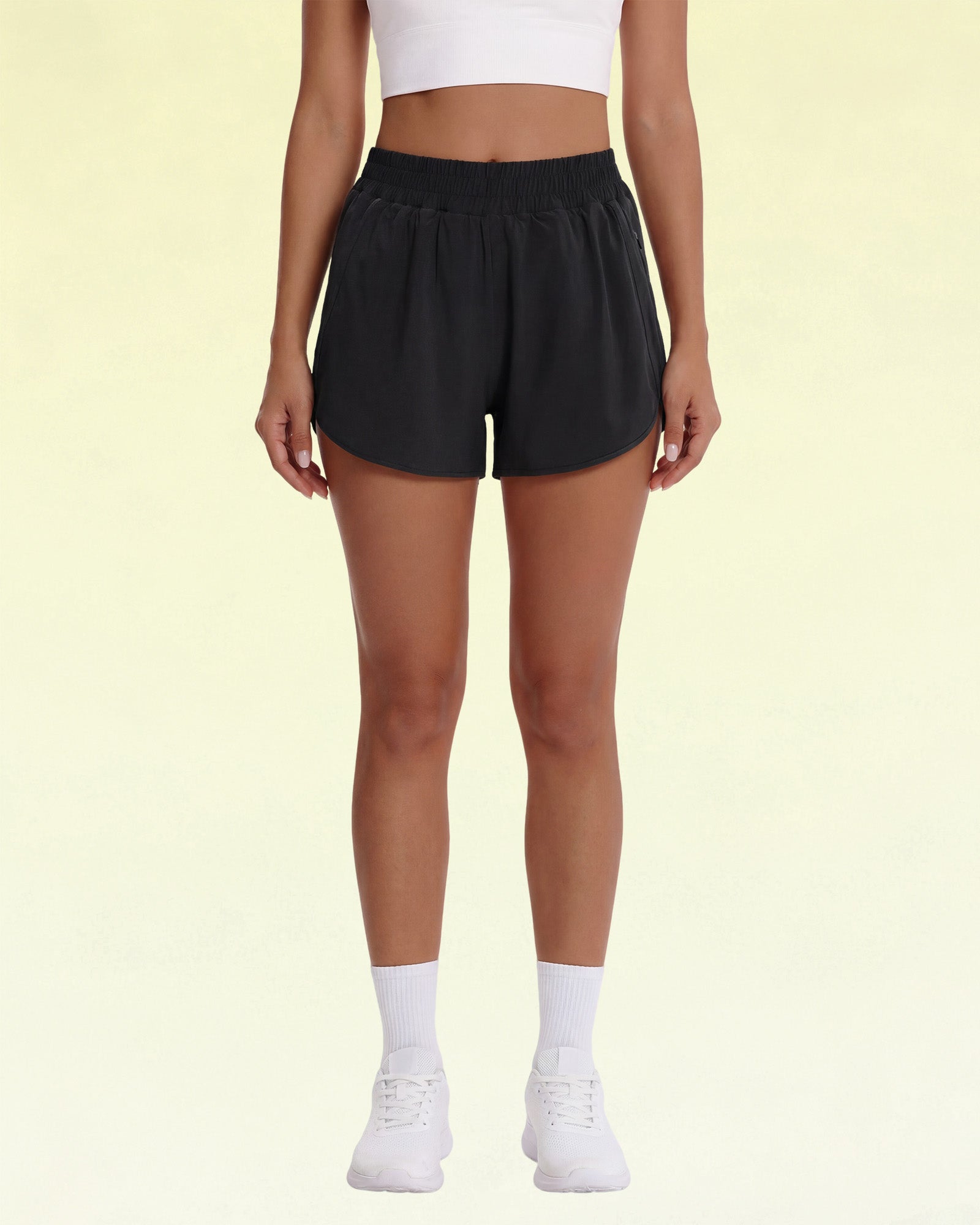 Running Shorts for Women – 3" High Waist with Liner & Zipper Pocket