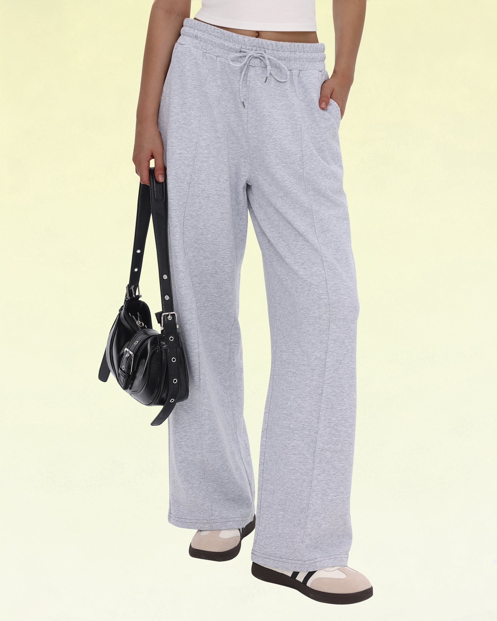 Women's Wide Leg Sweatpants - Baggy, High Waisted, Straight Leg, Loose, Chic Seams