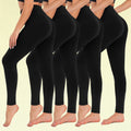 Women's 4-Pack Leggings - Ultra Soft, High Waisted, Tummy Control, Regular & Plus Size