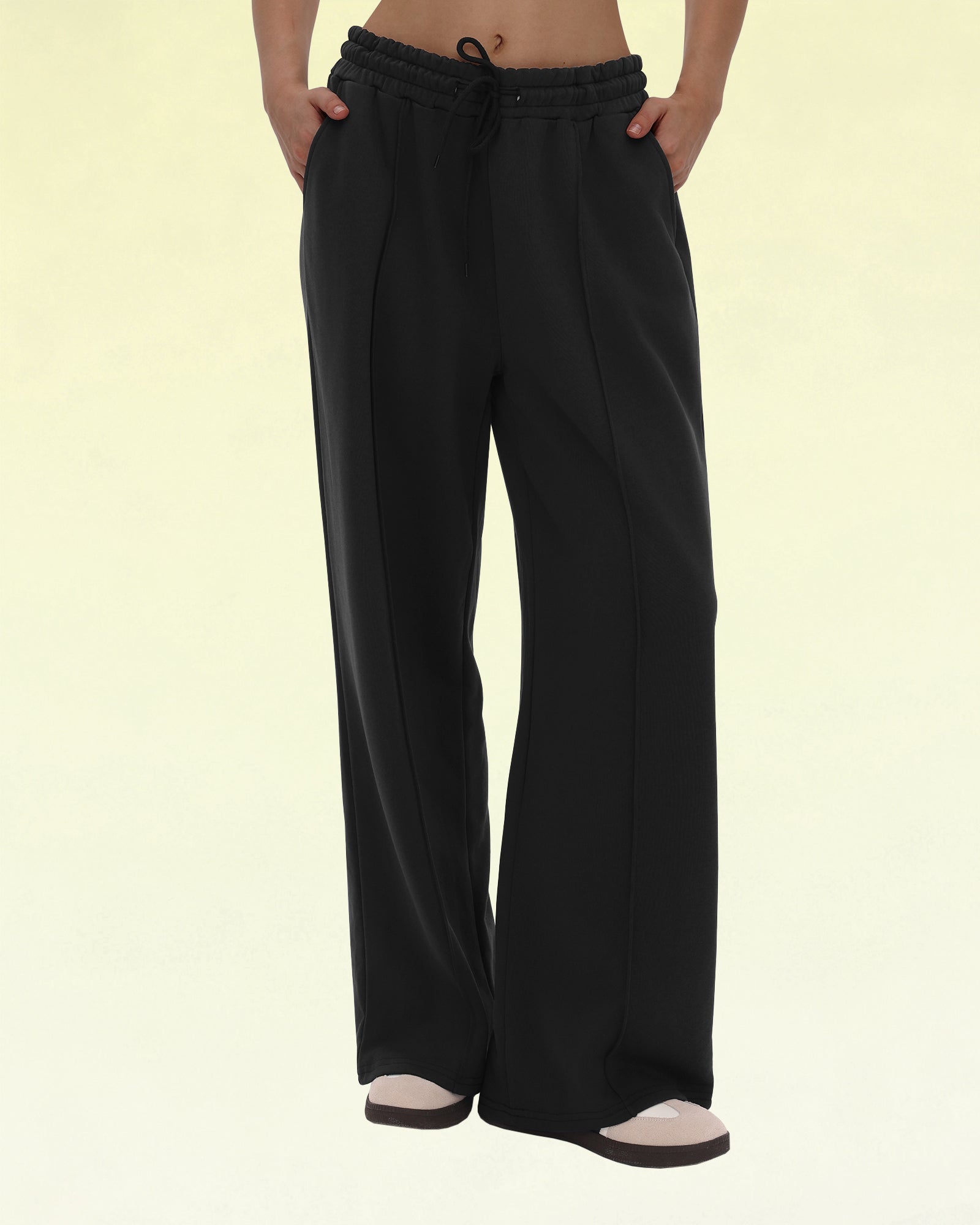 Women's Wide Leg Sweatpants - Baggy, High Waisted, Straight Leg, Loose, Chic Seams