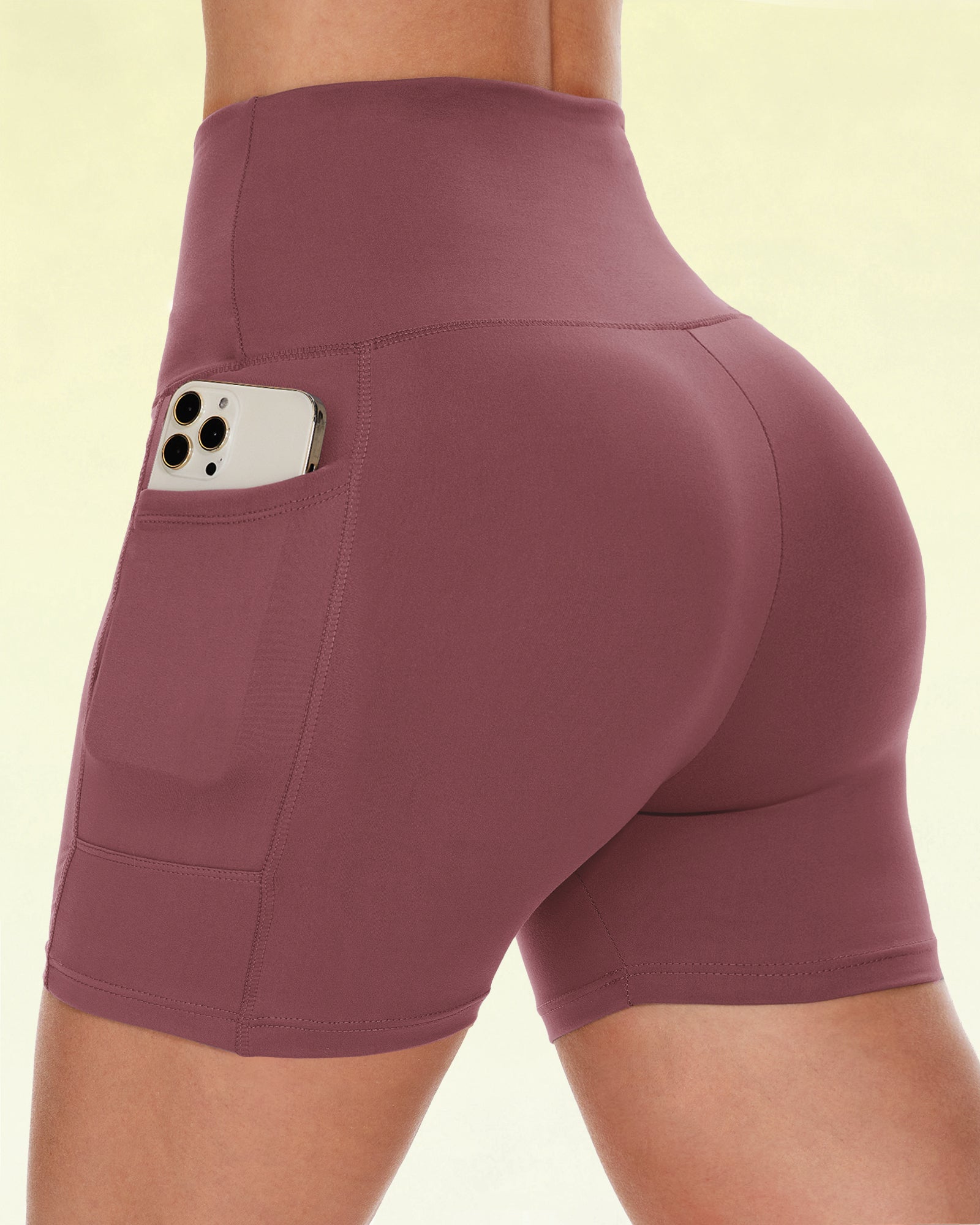 High-Waisted Biker Shorts with Pockets 5"