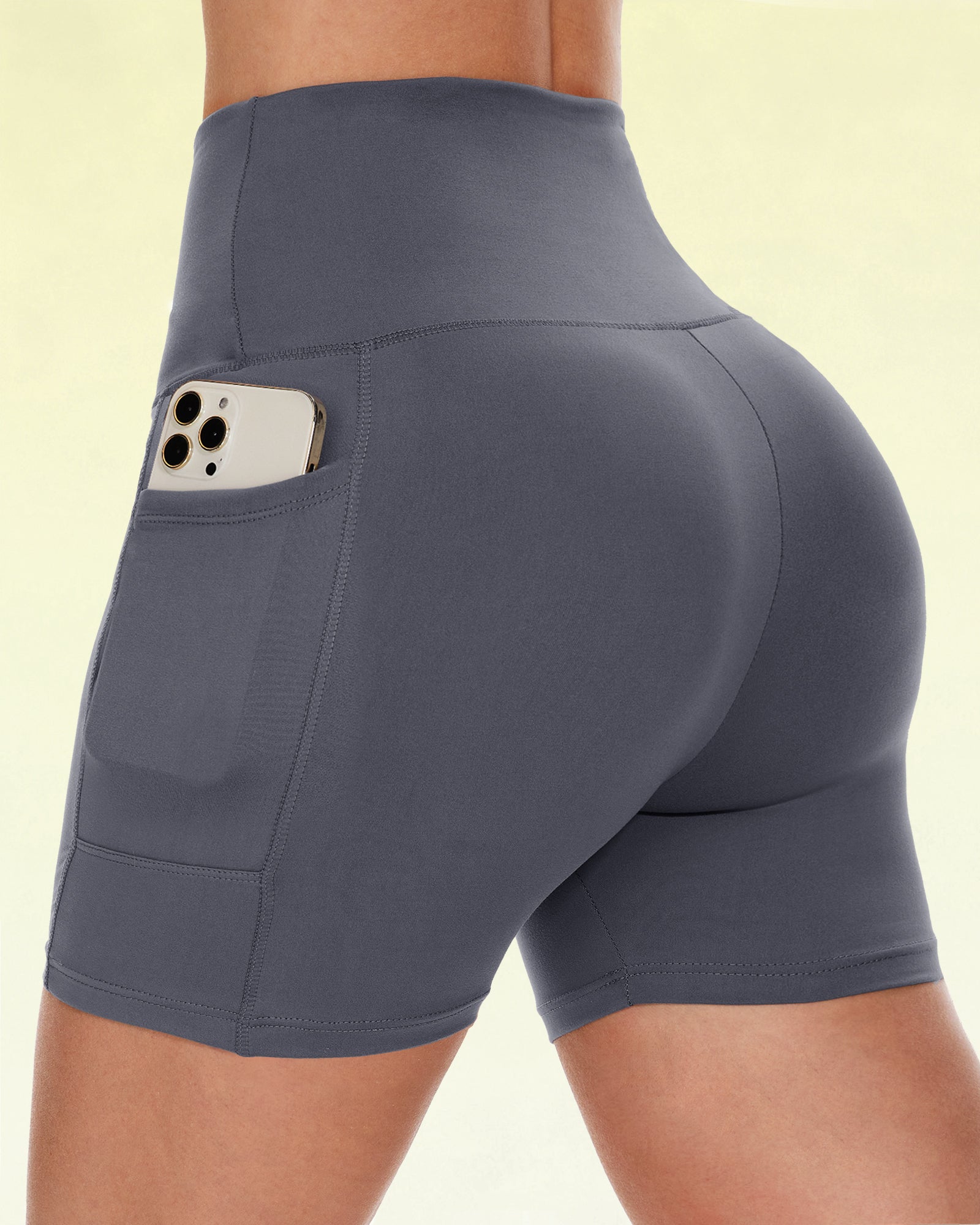 High-Waisted Biker Shorts with Pockets 5"