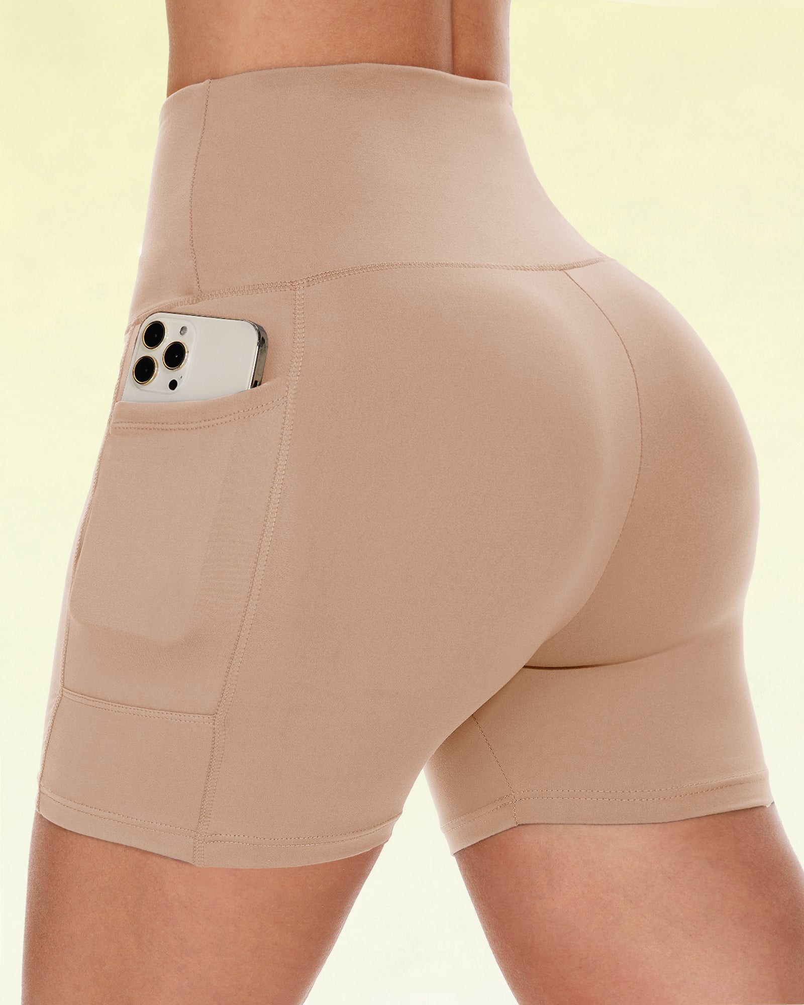 High-Waisted Biker Shorts with Pockets 5"